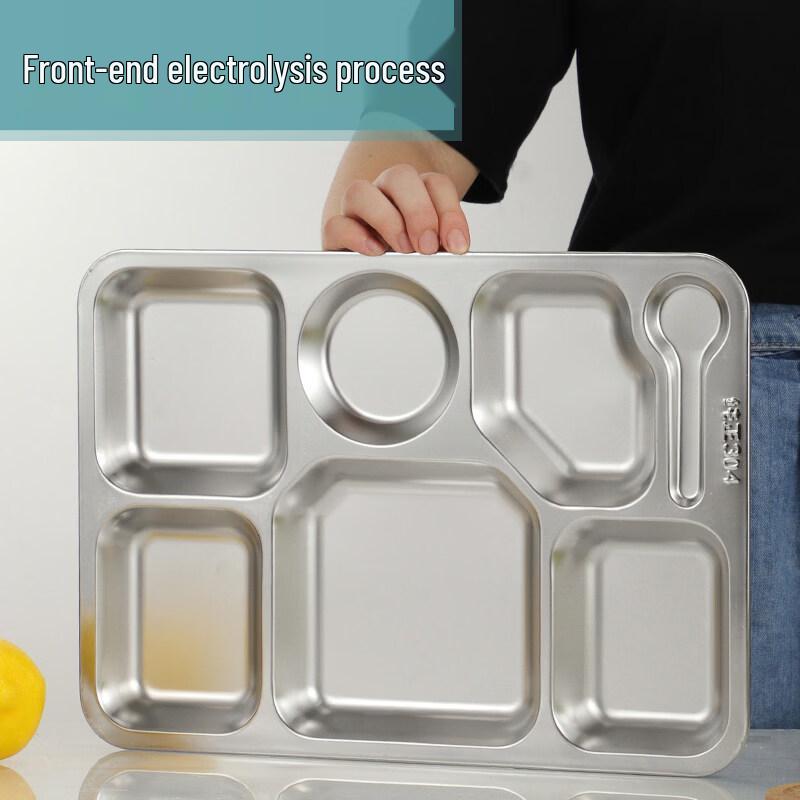 304 Roestvrij Staal Verdeelde Rechthoekige Maaltijdtray