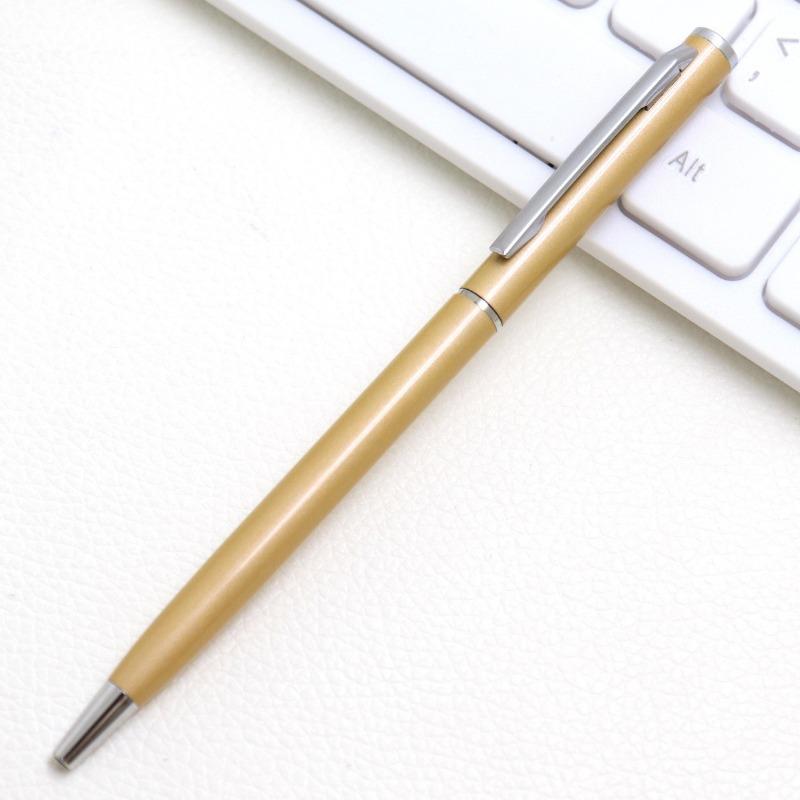 7PCS Flat Head Small Coats Xihua Pen Multi-color Metal Aluminum Rod Ballpoint Pen Office Hotel Gift Pen
