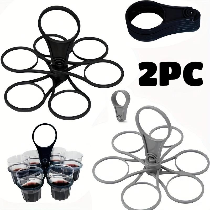 2PC Folding Cup Holder 6-layers Rotatable Portable Reusable Pocket sized Tea Wine Water Beverage Stand Six Cup Coffee Cup Holder