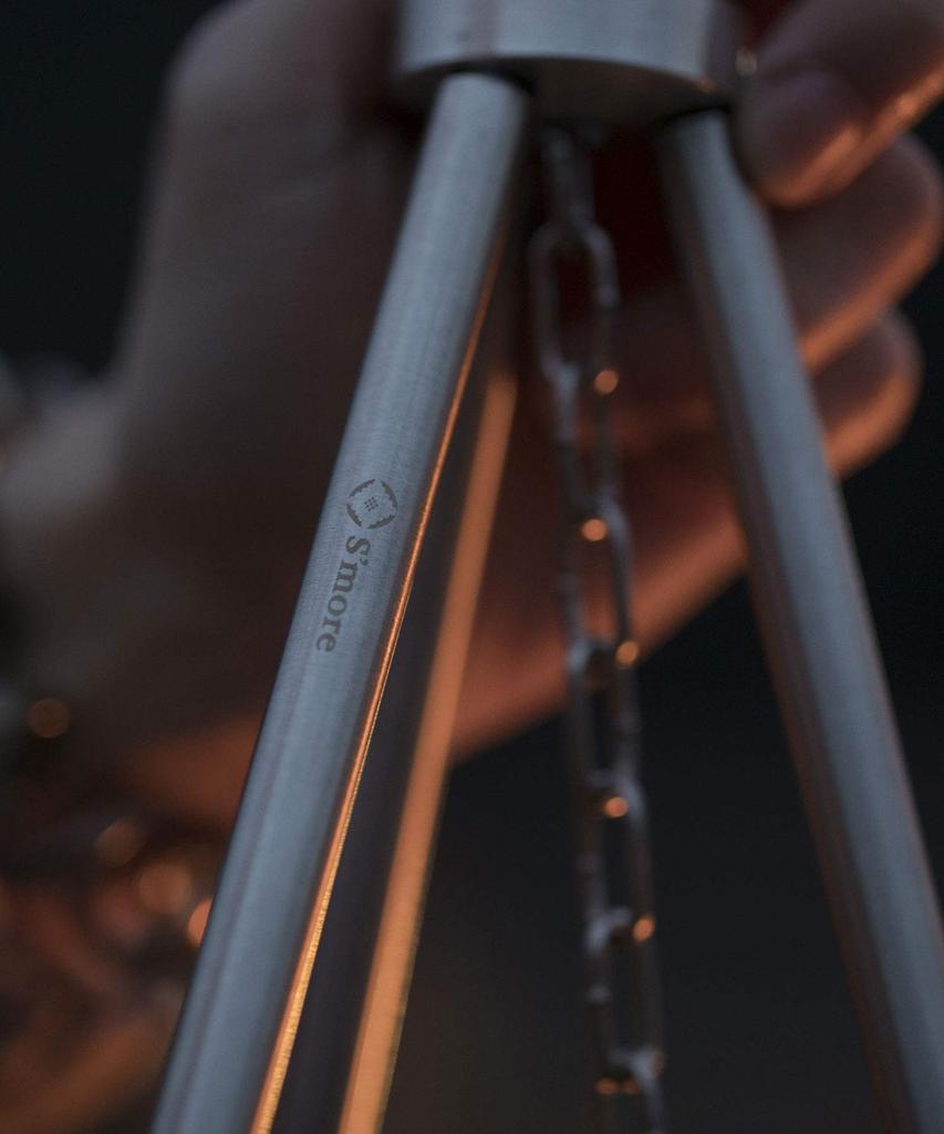 Stainless Tripod Camping Tripod Tripod Tripod Stainless Steel Cookware Lightweight 428g Compact Camping Outdoor Solo Camping Chain Adjustment Logo