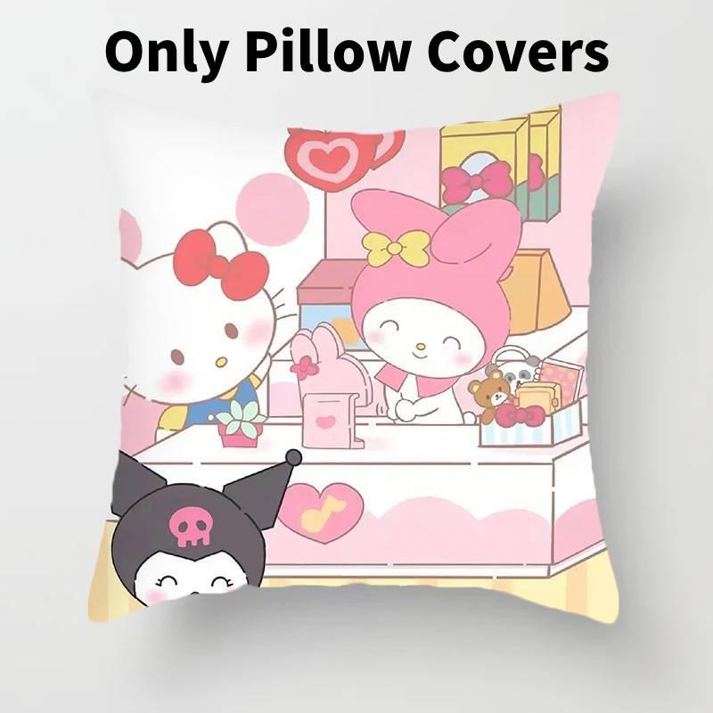 Hello Kitty Plush Pillow Cover With Soft Peach Skin Fabric For Bedroom And Couch Decor