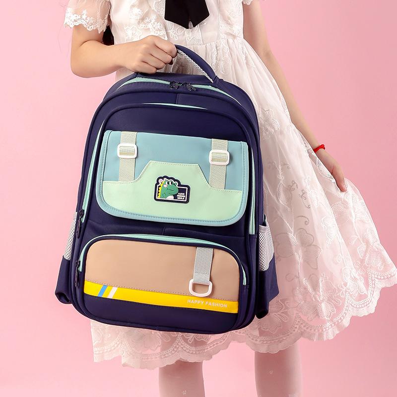 Tide Large Capacity Children'S Backpack Foreign Color Contrast Boys And Girls Backpack Kindergarten Primary School Bag