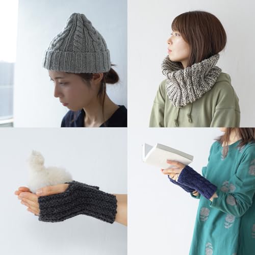 Knitworm Melange Garn, 10 Knäuel, Extra Dick, 30g (45m), 60% Wolle, 40% Acryl (Grau)