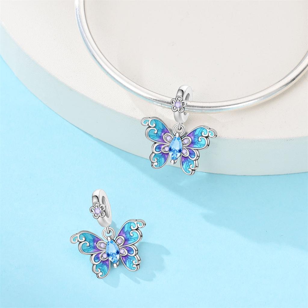 Lucky Clover Charms Bead Original Copper Inlaid Blue Zirconium Cute Pets Pendants Fit Bracelet Jewelry Lover Gift