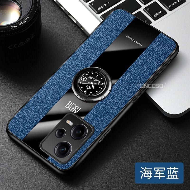 Magnetic Holder Case For Redmi Note 12 Pro Plus Note12 Turbo 5G Luxury PU Leather Cover For Xiaomi Redmi Note 12Pro Ring Bumper