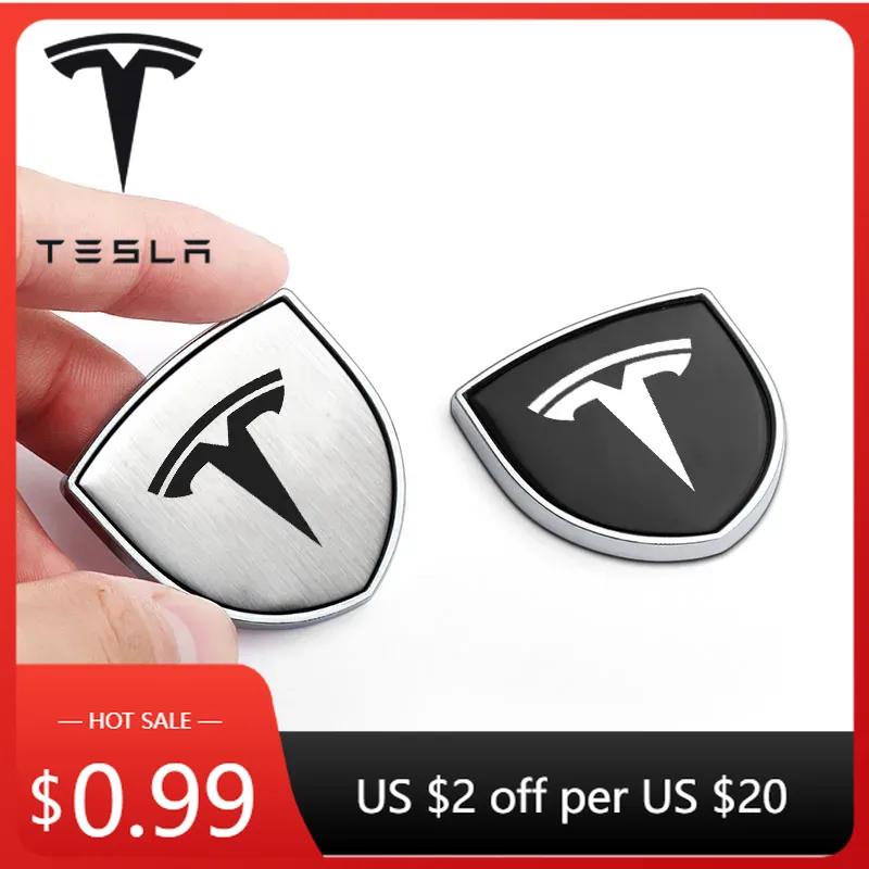 Autoaufkleber Tesla Für Tesla Model 3 2021 Model S X Y Stil Roadster Invader 3D Metall Auto Karosserie Kotflügel Emblem Schild Aufkleber Deko