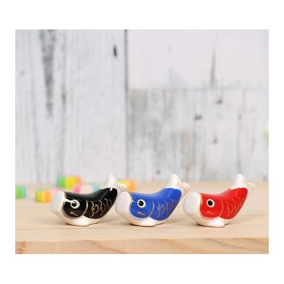 Yakushigama May Doll, Children's Day, Colorful Painting, Carp Streamer Set (Chopstick Rests, Tricolor) with Lucky Charm Sticker. A lucky, auspicious
