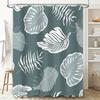 Green Monstera Shower Curtain White Palm Leaf Print Home Decor Waterproof Bath Liner For Bathroom Decorative Size: 72''X84'' (18
