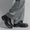 Herren Punk Stiefel Brogues Business Aufzugsschuhe Schwarze Braune Lederschuhe Dicke Sohle Plateau Schuhe Übergröße