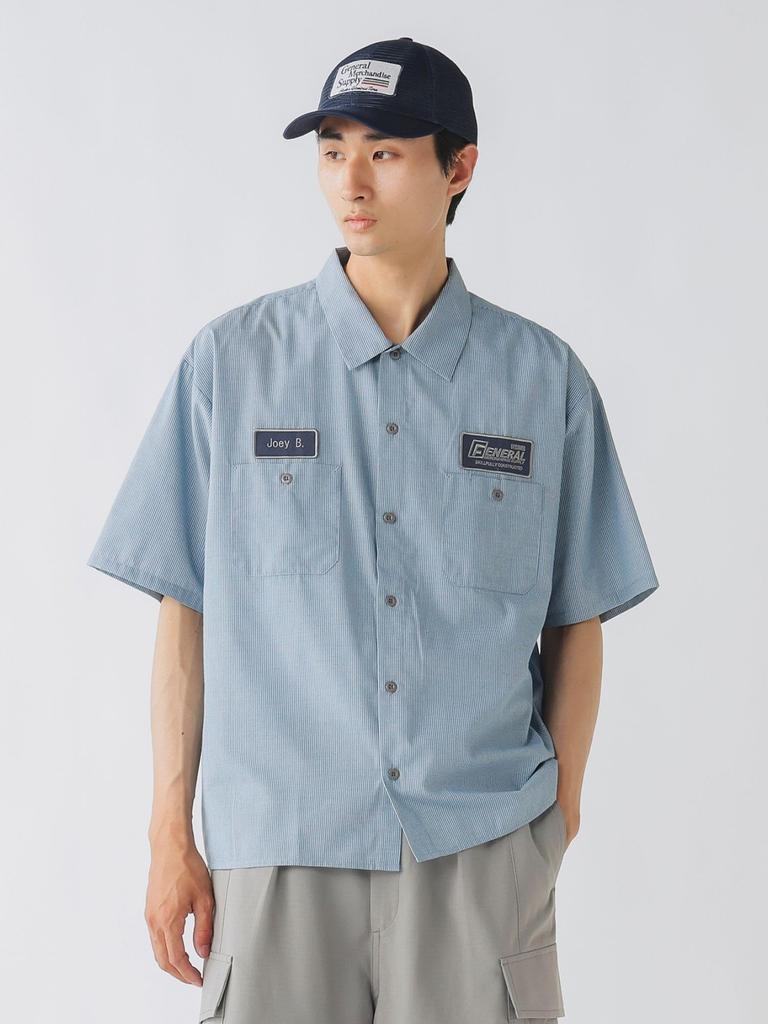 Beams Heart Men's GMS Mini Check Work Shirt, Blue, Size M, 42010069639