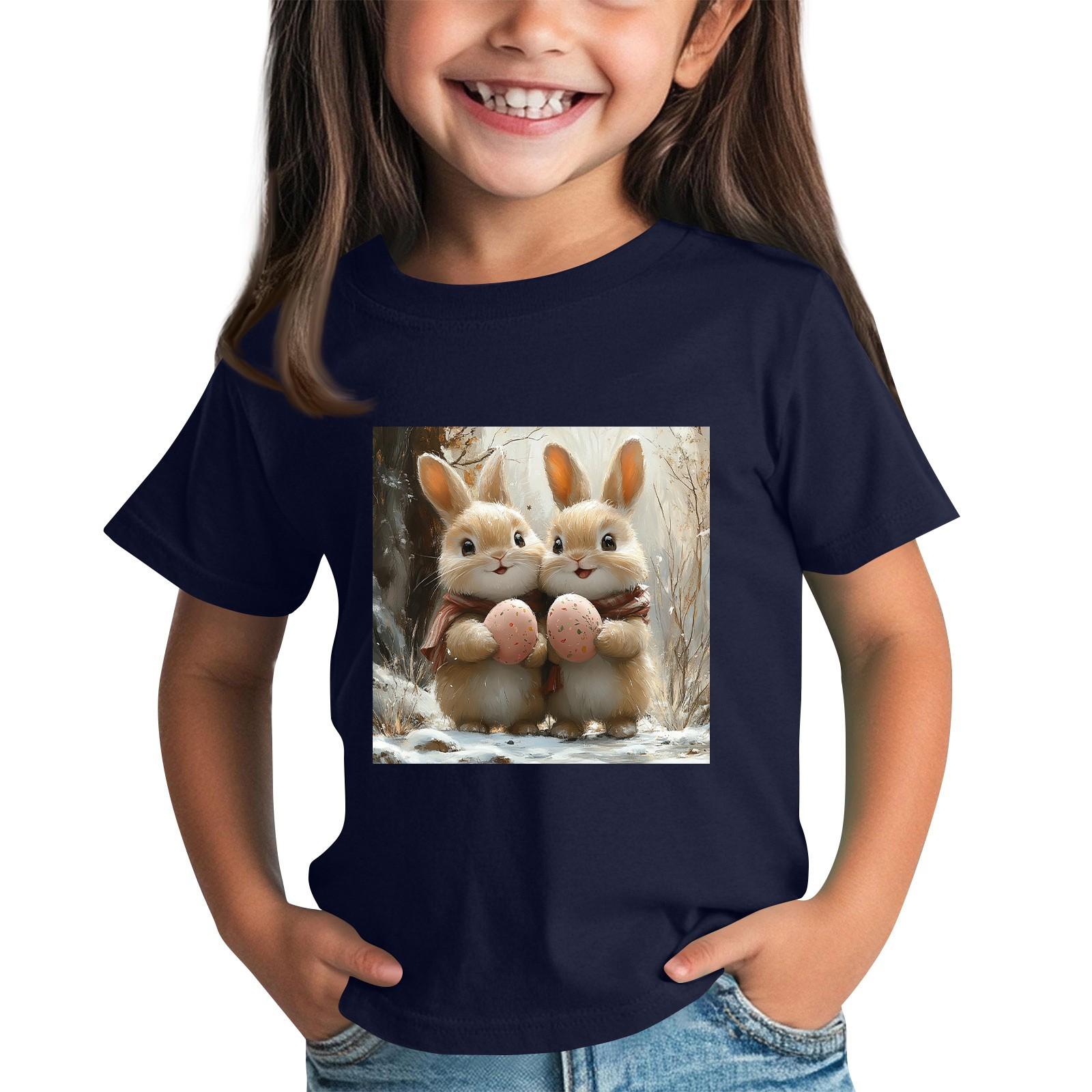 

Футболки для малышей, девочек и мальчиков, детские футболки с короткими рукавами и принтом для мальчиков и девочек 2-12 лет 100 тёмно-синий