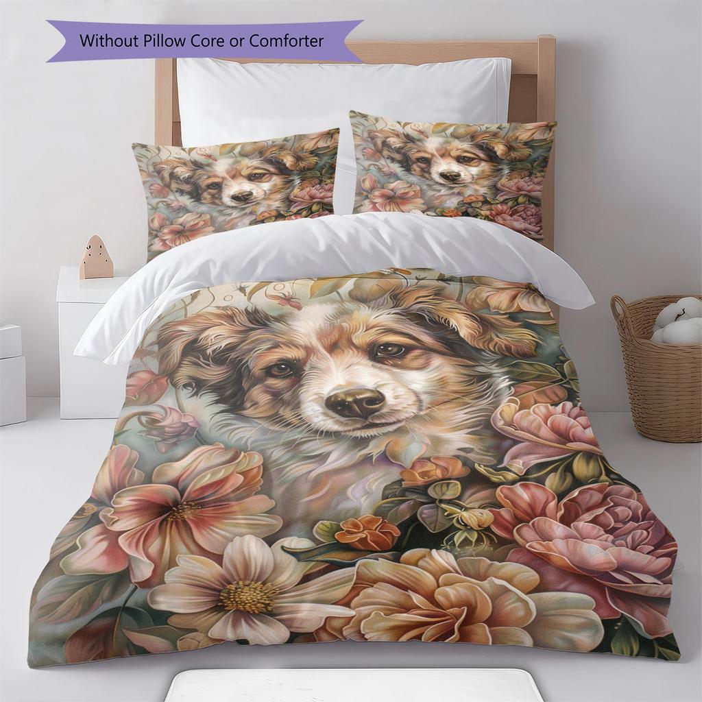 Set Copripiumino Trapuntato con Fantasia Cartone Animato Federa Decorazione per la Casa Regalo di Compleanno (1 * copripiumino + 2 * federa, senza nucleo)