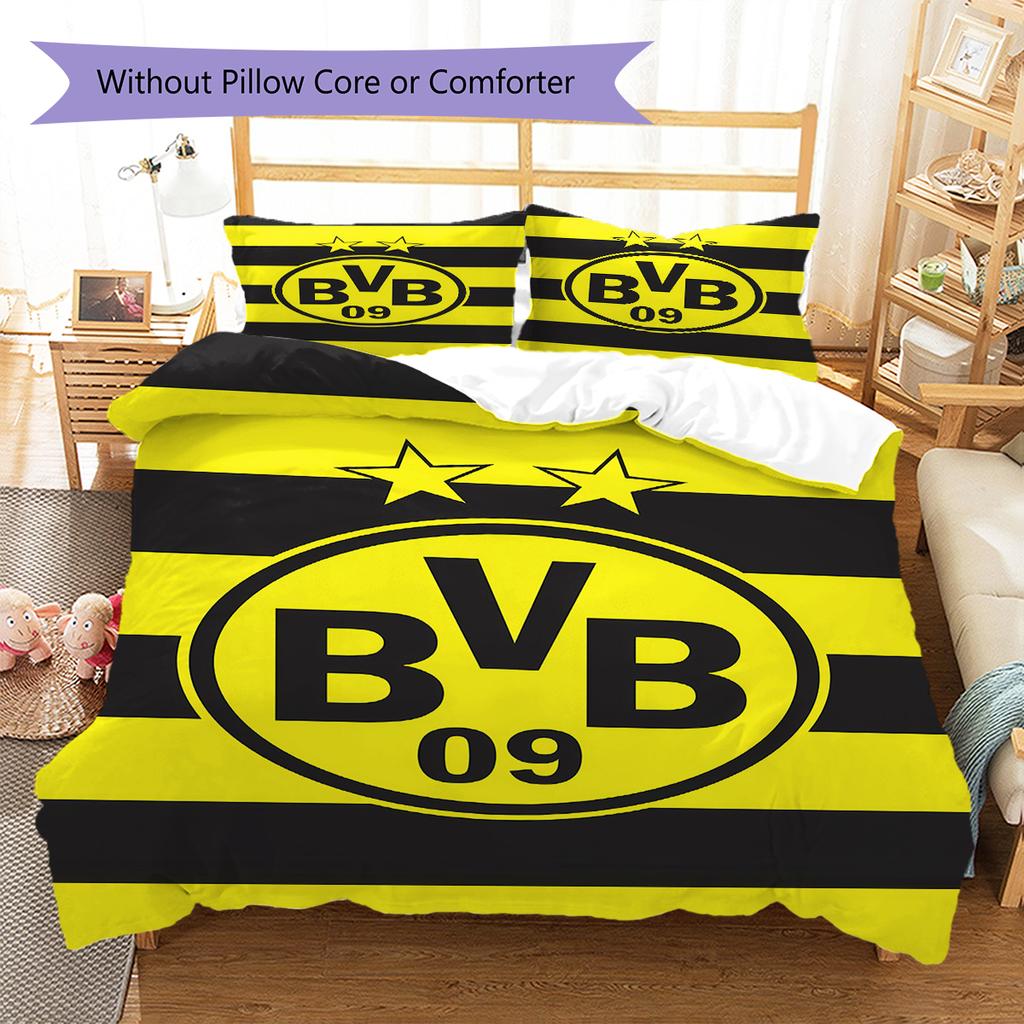 BVB Pattern Bedding,Quilt Set Quilt Cover Pillowcase Home Birthday Gift (1 * Duvet Cover + 2 * Pillowcase, Without Core)