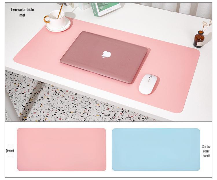 Two-Color Large Waterproof Leather Desk and Mouse Pad for Students and Computers