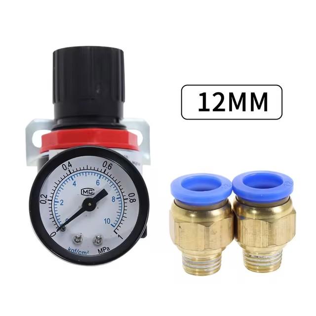 EU AR2000 Filettatura 1/4" BSP Regolatore di Pressione per Compressore d'Aria Pneumatico Valvola di Riduzione Raccordi Connettori 4MM 6MM 8MM 10MM 12MM