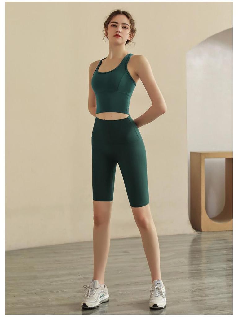 Women's High-Waist Nude Yoga Shorts - Quick-Dry, Hip-Lifting, Pilates & Cycling Leggings