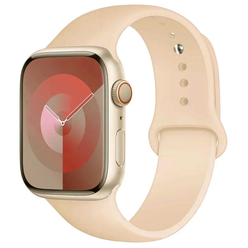 Silicone Strap For Apple Watch Band 44mm 40mm 45mm 41mm 49mm 42mm 45 44 mm bracelet iwatch series 7 se 3 5 6 8 9 Ultra 2 bands