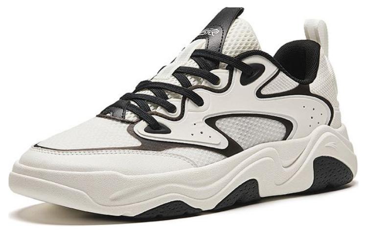 Men's Sneakers Anta Back Rise Cushioning, Wear Resistant Low top Casual Shoes Men's White Black