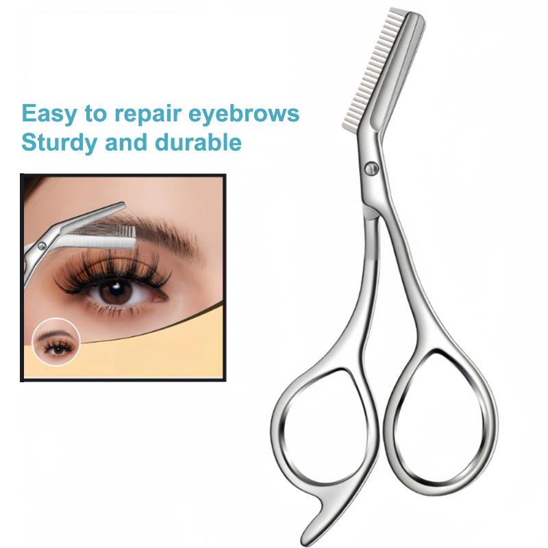 2-in-1 Augenbrauen-Trimschere mit Kämmen Professioneller Augenbrauentrimmer Edelstahl Hochwertige Schere Beauty-Werkzeuge
