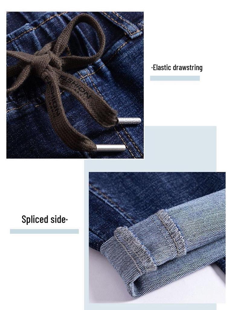 Elastische Denim-Hosen in Übergröße für Damen - Frühling/Herbst 2026 Schlankmachender Lockere Harem Karottenstil