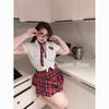 Plus Size Catty Sexy Hot JK Uniform Student Costume Cosplay British Plaid Pleated Skirt