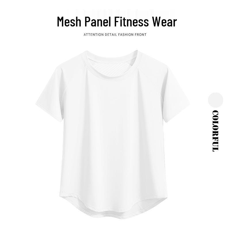 Women's Quick-Dry Mesh Yoga & Running Set: Breathable Short Sleeve Top