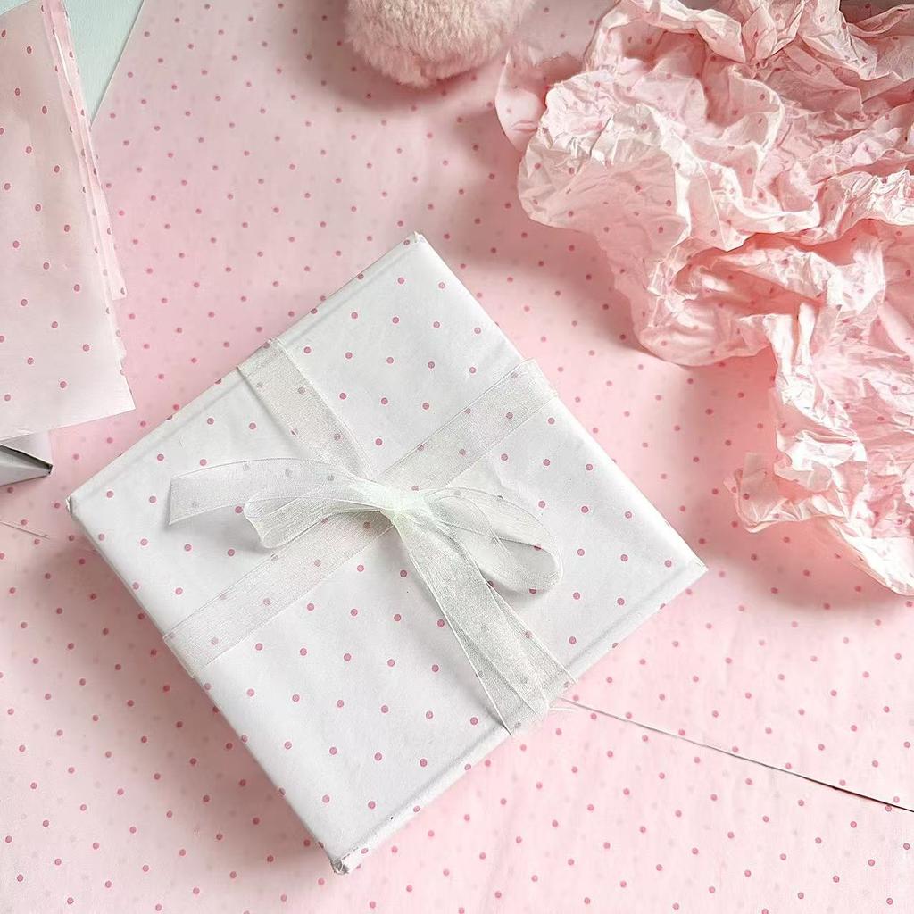 Ins Pink Polka Dot Sydney Paper Gift Wrapping Paper, Small Fresh Bouquet Wrapping Paper, Gift Paper, DIY Handmade Material