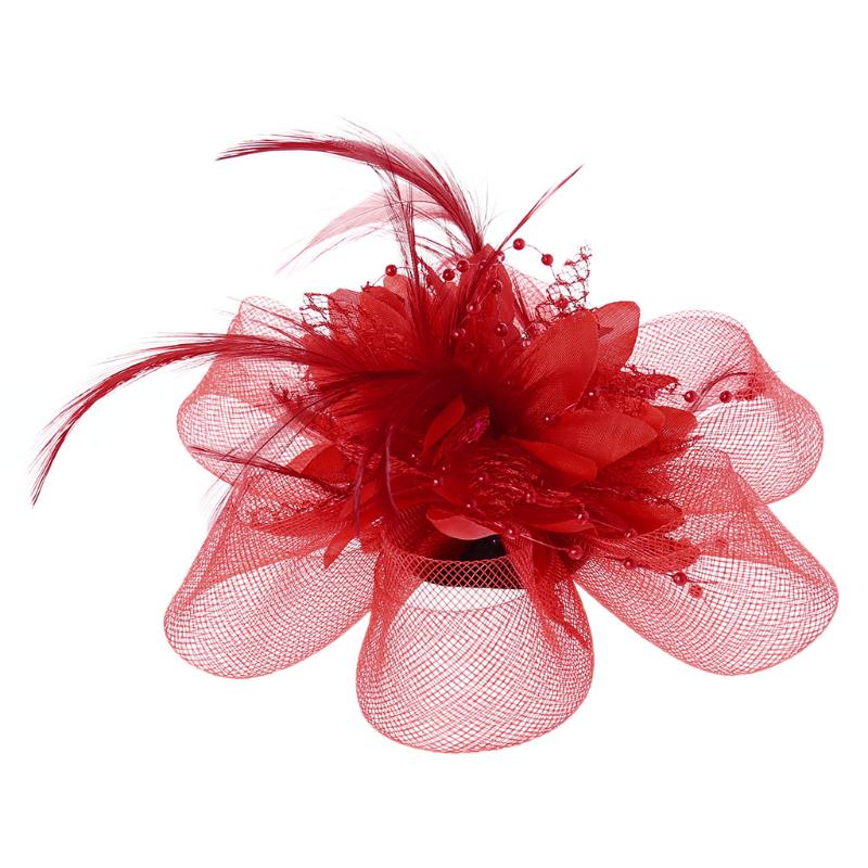 Women's Fashion Flower Feather Bead Corsage Hair Clip Bridal Hairband Brooch Pin Brida Barrettes Hair Accessories Jewelry