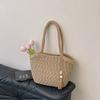 New cotton rope woven bag New Chinese antique hand-woven flower ear handbag Portable large-capacity tote women's bag