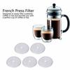 5 Pieces Stainless Steel Coffee Filter Replacement Screens for 600ml French Press Coffee Pot Mesh Filter Accessories