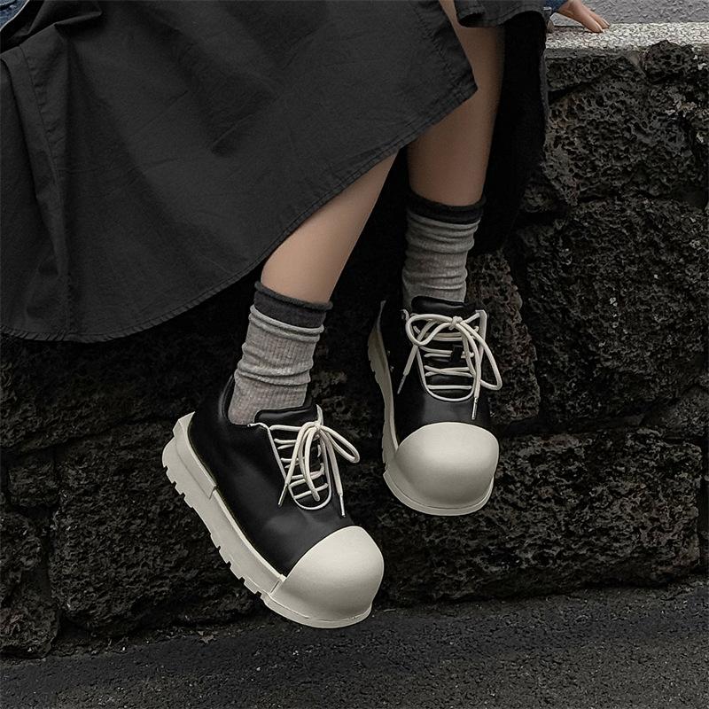 Mickey big head shoes men's and women's round head bread shell shoes platform heightening board shoes sports dad shoes tide 4747-J