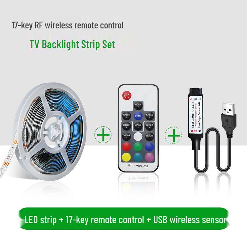 RGB Furniture Light Strip – USB 5V, 30 LEDs, Flexible for Esports Tables, Chairs & Bedside Atmosphere Lighting