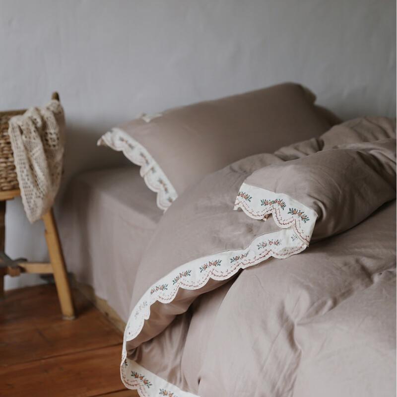 COMOLIVING Lace 4-Piece Bedding Set