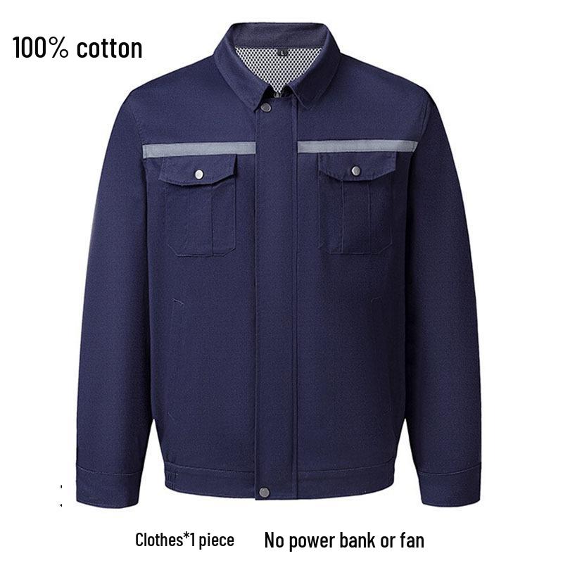 "Men's and Women's Summer Cooling Workwear with Fan, Pure Cotton"