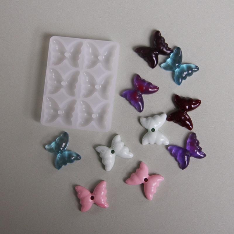 Silicone Butterfly Earring Pendant Mold Set Of 6 Professional Resin Craft Tools For Creative Designs