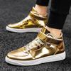 Large size men's shoes 2025 spring new mirror board shoes youth trend student high top sports and leisure shoes