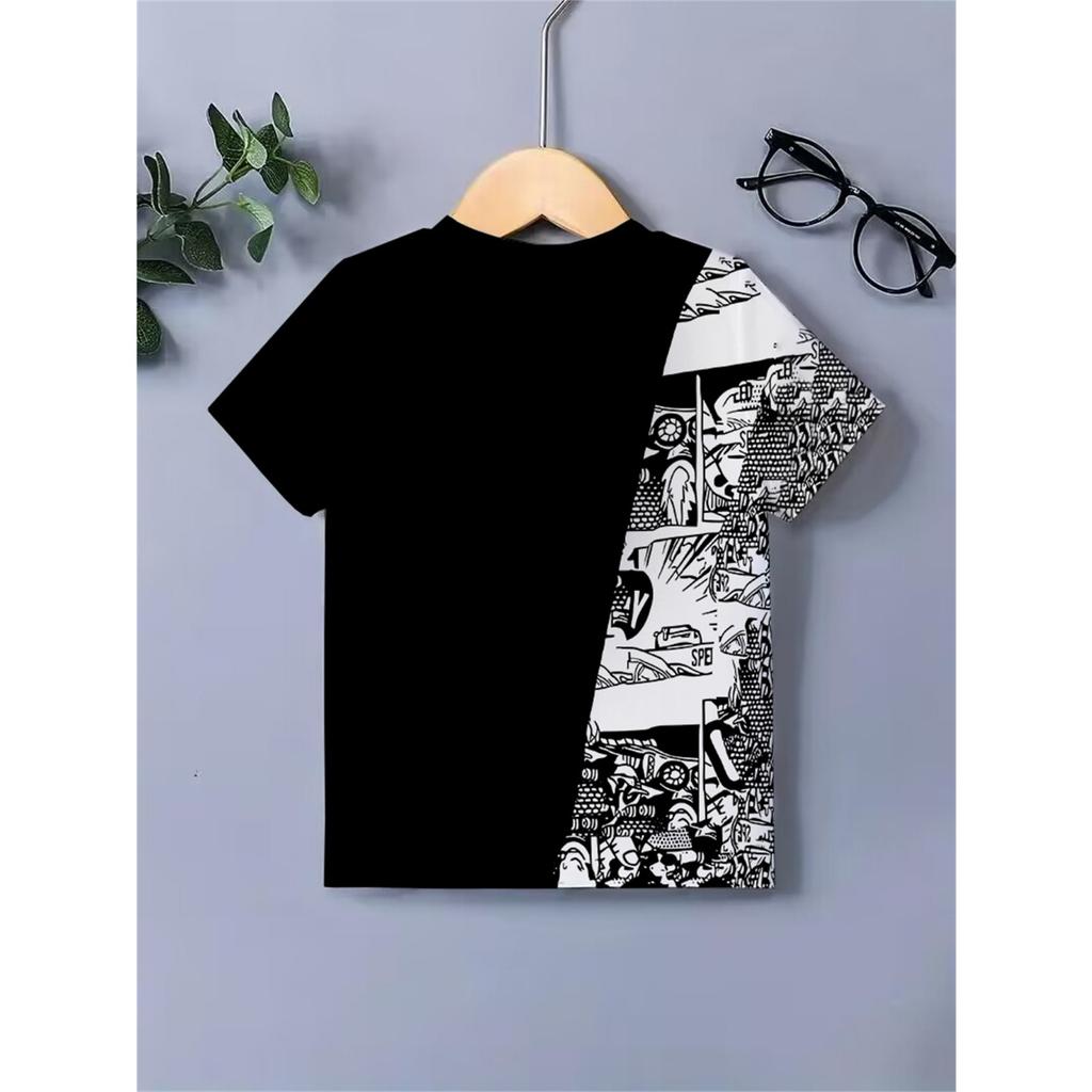 Summer 2026 Bestseller Youthful  Energetic Street Casual 3D Letter Pattern Printed Comfortable Children's Set