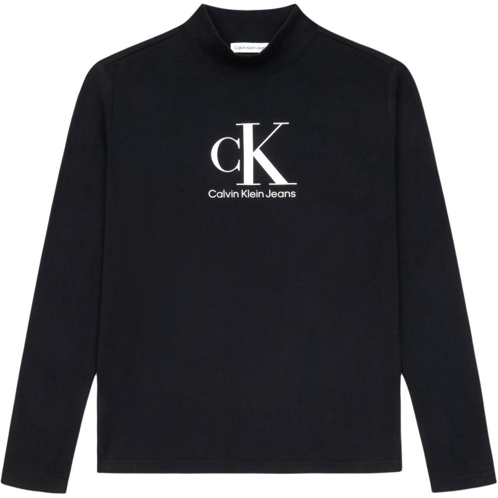 Calvin Klein Tričko Pohodlné Měkké Univerzální Dlouhý Rukáv Dětské Topy Černé CK2332021GS-002