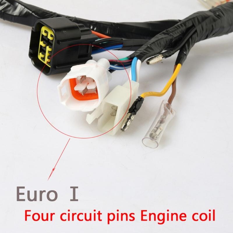 Motorcycle Full Vehicle Wiring Harness Line for YBR125 JYM125 Replacement Socket Cord Assembly Complete Circuit Cable