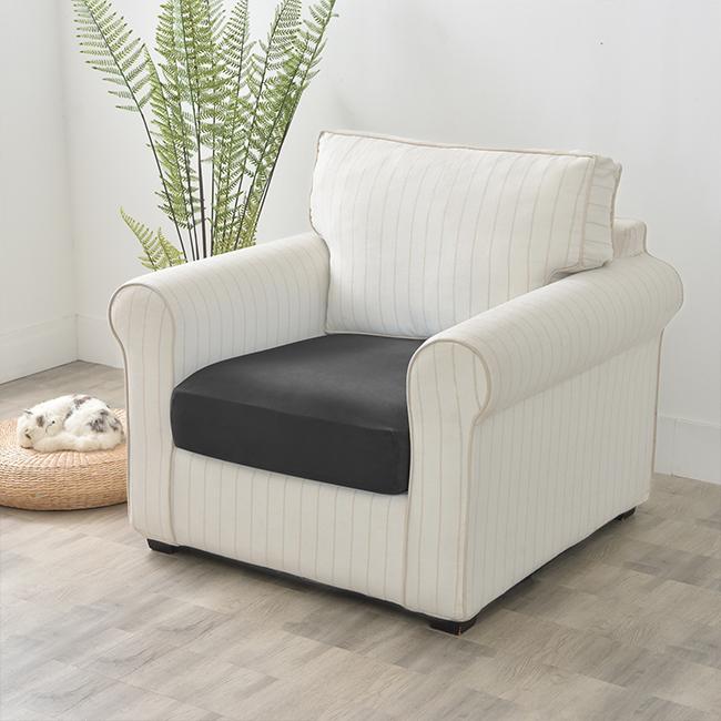 Sofa Seat Cover, Velvet, Black 50-65Cm