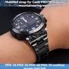 Adaptat pentru seria Casio PRG-600/650/600Y/PRW-6600Y curea de ceas modificată din oțel solid de precizie Cataramă metalică pliabilă 24mm