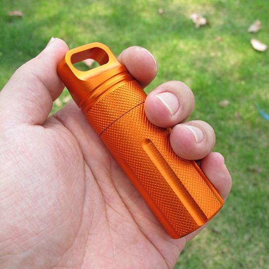 Waterproof Mini Aluminum Pill Box Case Bottle Holder Outdoor Emergency Container