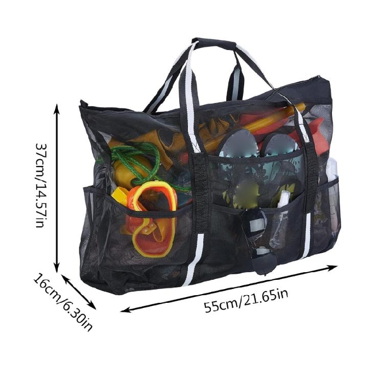 Vacation Beach Bags Mesh Beach Bag Swim Pool Bag Beach Tote Bag Zipper Closure