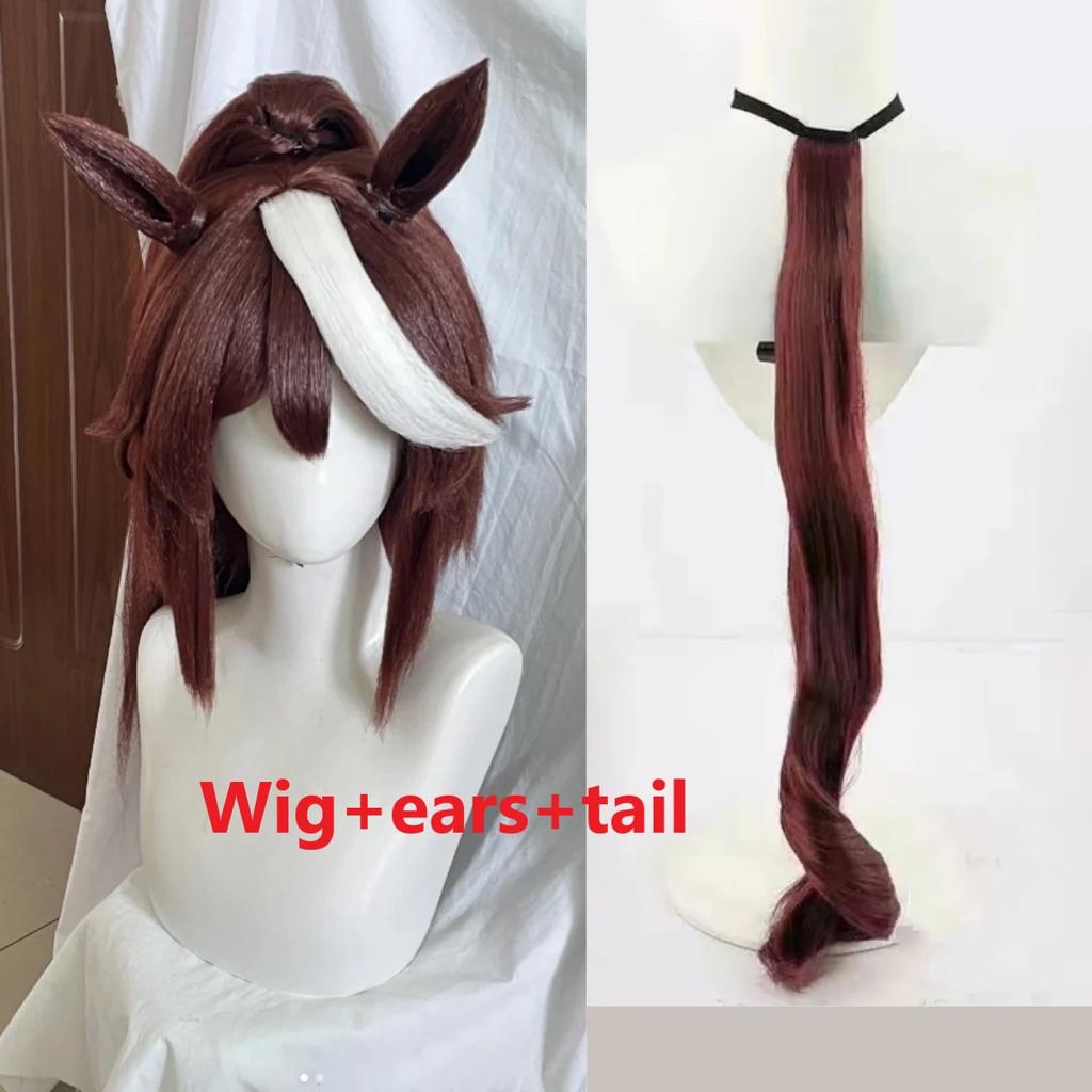 Anime Pretty Derby Uma Musume Kostium Cosplay Uma Musume Tokai Teio Peruka Cosplay Ogonek Uszy Sukienka Kobiety Strój na Imprezę Halloweenową