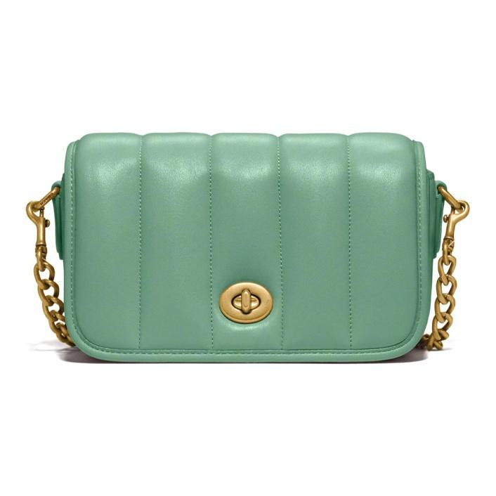 

Coach Dinky 18 Fashion Casual Quilted Shoulder Flap Bag Lambskin Leather Crossbody Bag Small Women bags Macaron-Green C3843-B4OFU Basic Set (Bag+Dust Bag)