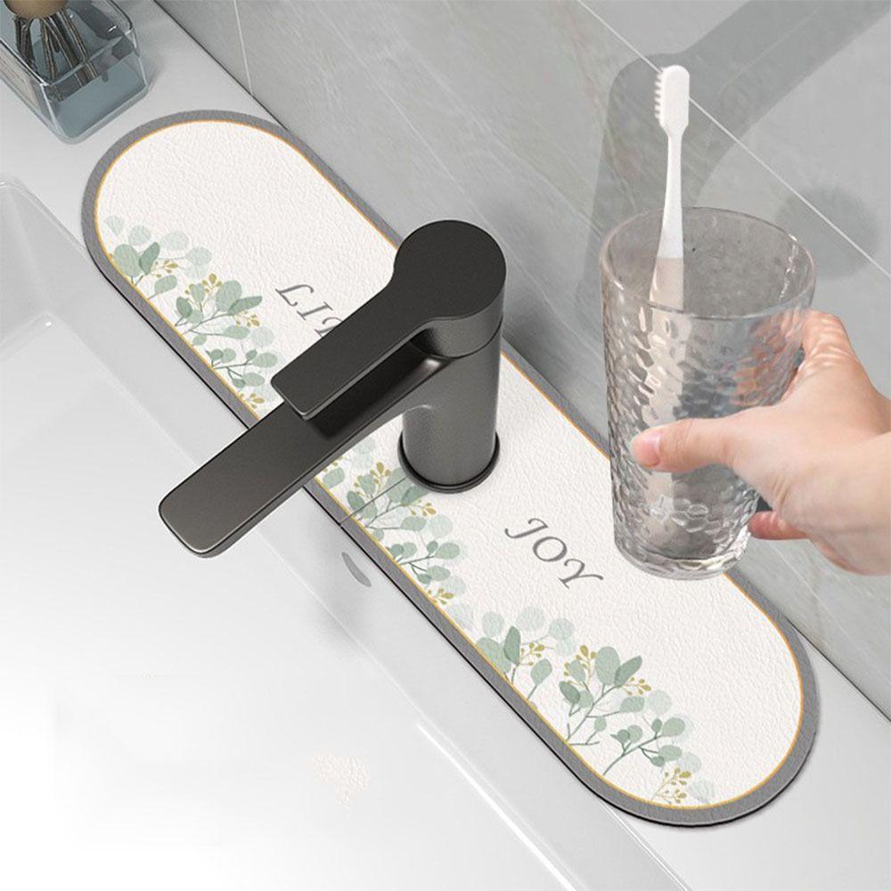 Non-Slip Faucet Draining Mat Self Absorbent Drying Mat Countertop Sink Protector  Home Kitchen