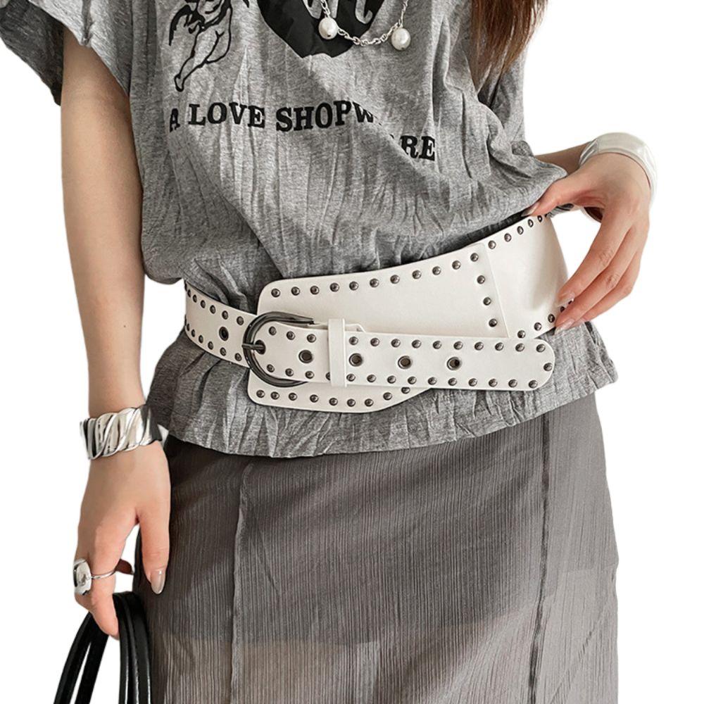 Pu Leather Extra Wide Belt Harajuku Waist Strap Fashion Waist Belts For Women