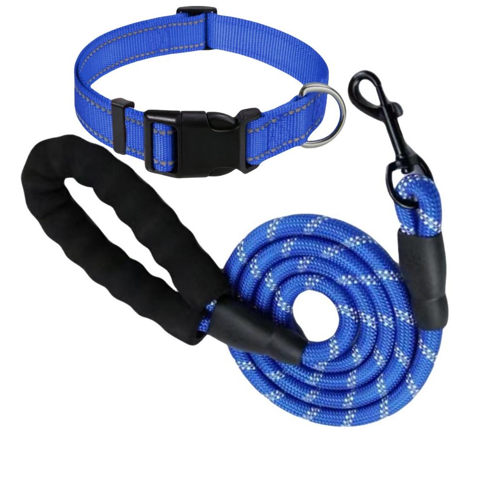 Hundeleine mit Halsband, Langlebige einziehbare P-Seilleine für mittelgroße bis große Hunde, Robuste Trainingsleine zum Spazierengehen