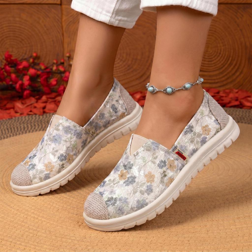 Letnie damskie buty płaskie, oddychające i miękkie buty codzienne, modne buty płócienne, buty sportowe