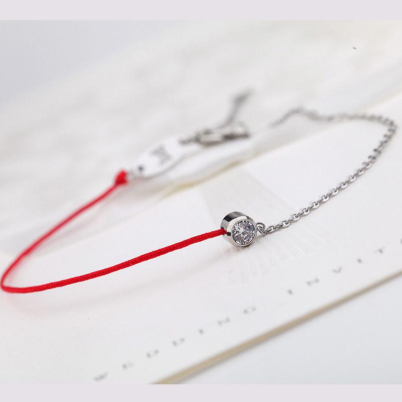 Zodiac Year Red Rope Bracelet: Stylish, Durable, Anti-fading, with Single Diamond Accent